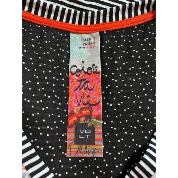 VOLT Design Short Sleeve Abstract Fish Knit Dress Size 3Tall - Picture 3 of 3